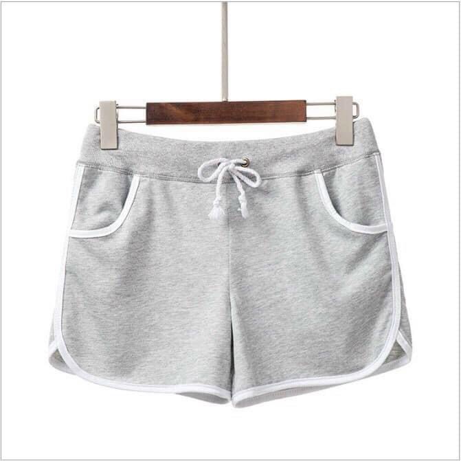 Quần short nữ cạp chun phối viền mặc ở nhà