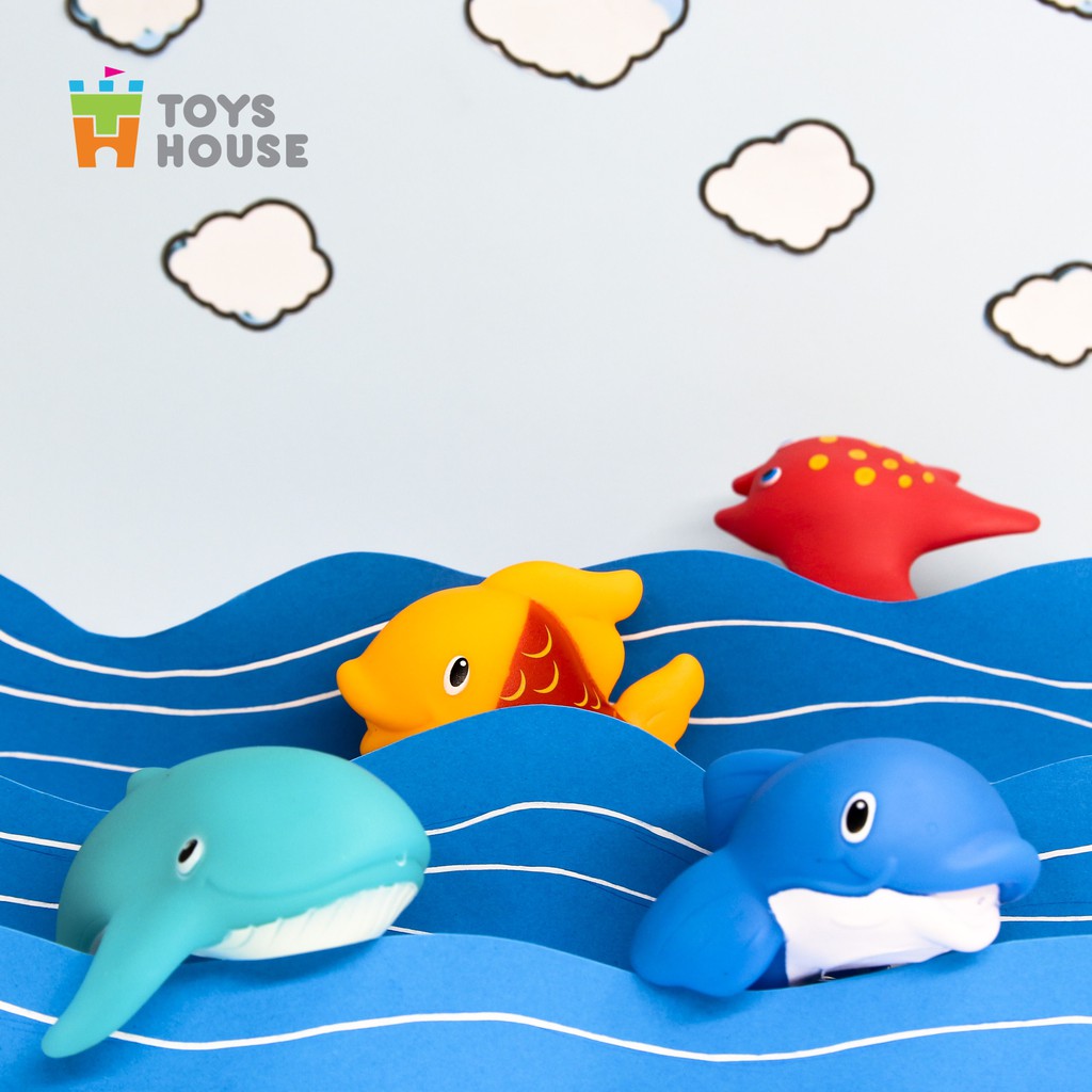 Đồ chơi nhà tắm cho bé-set 4 món hình con cá, quả bóng, sinh vật biển vô cùng dễ thương Toys House, hàng chính hãng