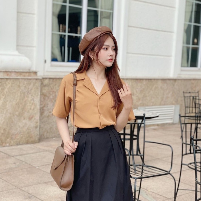 Áo sơ mi nữ tay ngắn FM Style chất Cotton cao cấp, sơ mi form rộng công sở, hiện đại - quý phái 220214006 | BigBuy360 - bigbuy360.vn