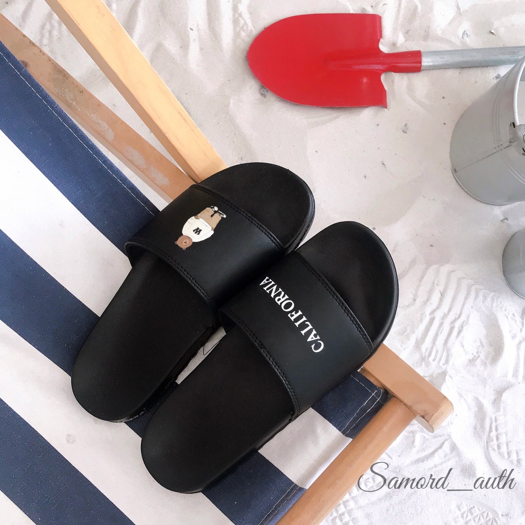 DÉP WHOAU SLIDE HAI MÀU ĐEN TRẮNG NAM NỮ CHÍNH HÃNG