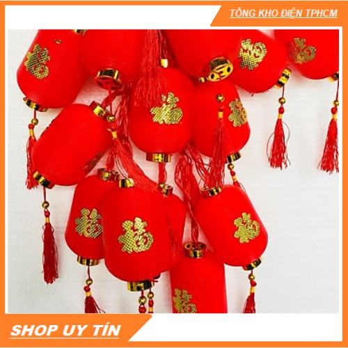 [SIÊU RẼ] Dây đèn led đèn lồng đỏ treo trang trí dài và tròn 5m loại 16 bóng hình dài