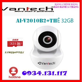 Camera Vantech AI - V2010B2 3 H265+ (tặng 32GB + CHÂN ĐẾ)