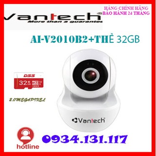 Camera Vantech AI - V2010B2 3 H265+ (tặng 32GB + CHÂN ĐẾ)
