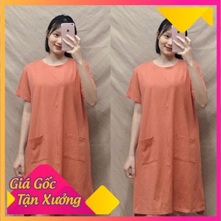Đầm bầu, váy bầu thời trang dạo phố chất cotton