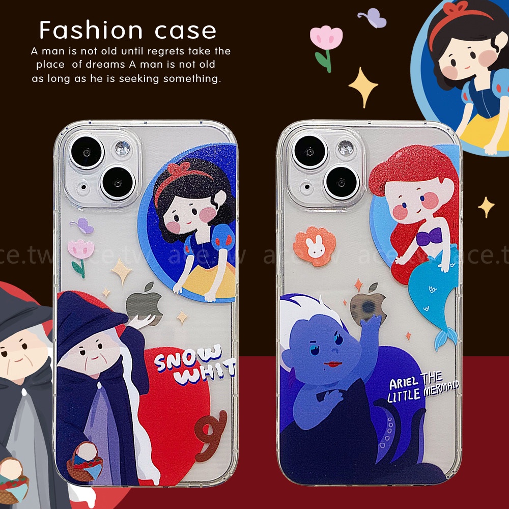 Ốp Điện Thoại Túi Khí Trong Suốt In Hình Công Chúa Disney Cho iPhone13proMax i12pro i11 i13 Xs Xr 8plus