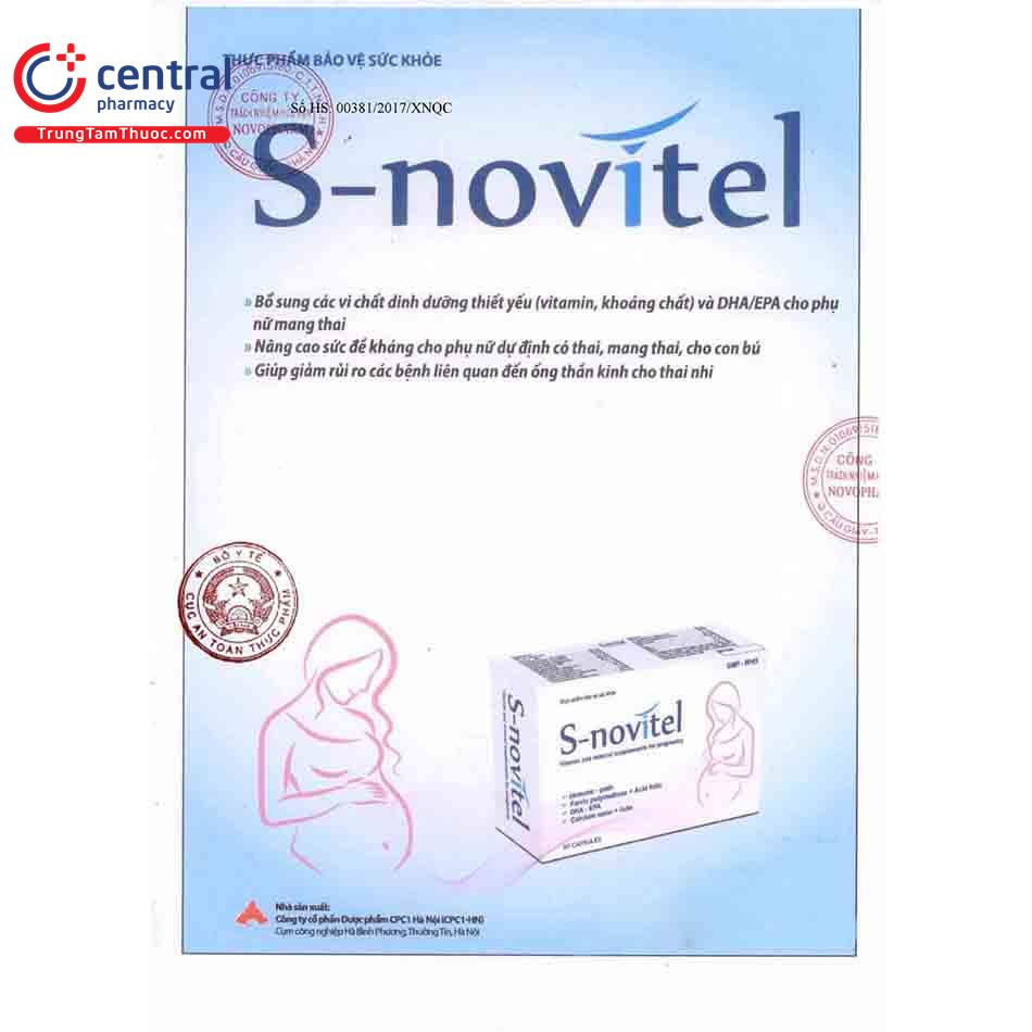 ✅ S-NOVITEL - Vitamin tổng hợp cho bà bầu, DHA, EPA, tăng đề kháng hộp 30 viên Snovitel