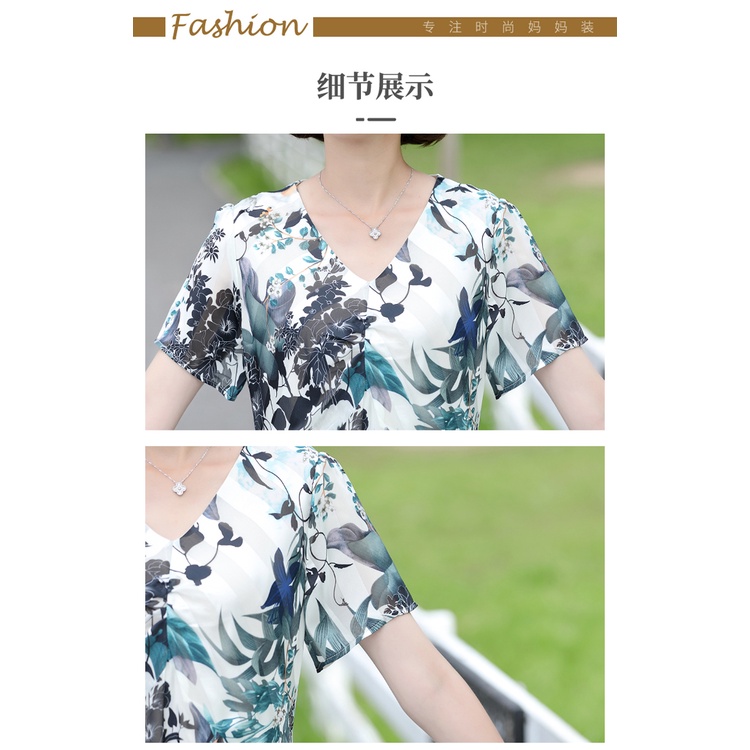 Đầm Chiffon Phong Cách Phương Tây Thời Trang Mùa Hè Hàng Mới Dành Cho Nữ Trung Niên 2022