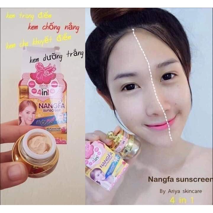 (Chính hãng Thái Lan)Kem NANGFA Sunscreen Dưỡng Trắng Da Chống Nắng Che Khuyết Điểm SPF 50 PA+++