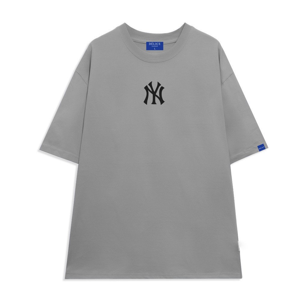 [ Full Box + Tag ] Áo thun phông Unisex cotton 100% form rộng tay ngắn in Silicon nổi NY