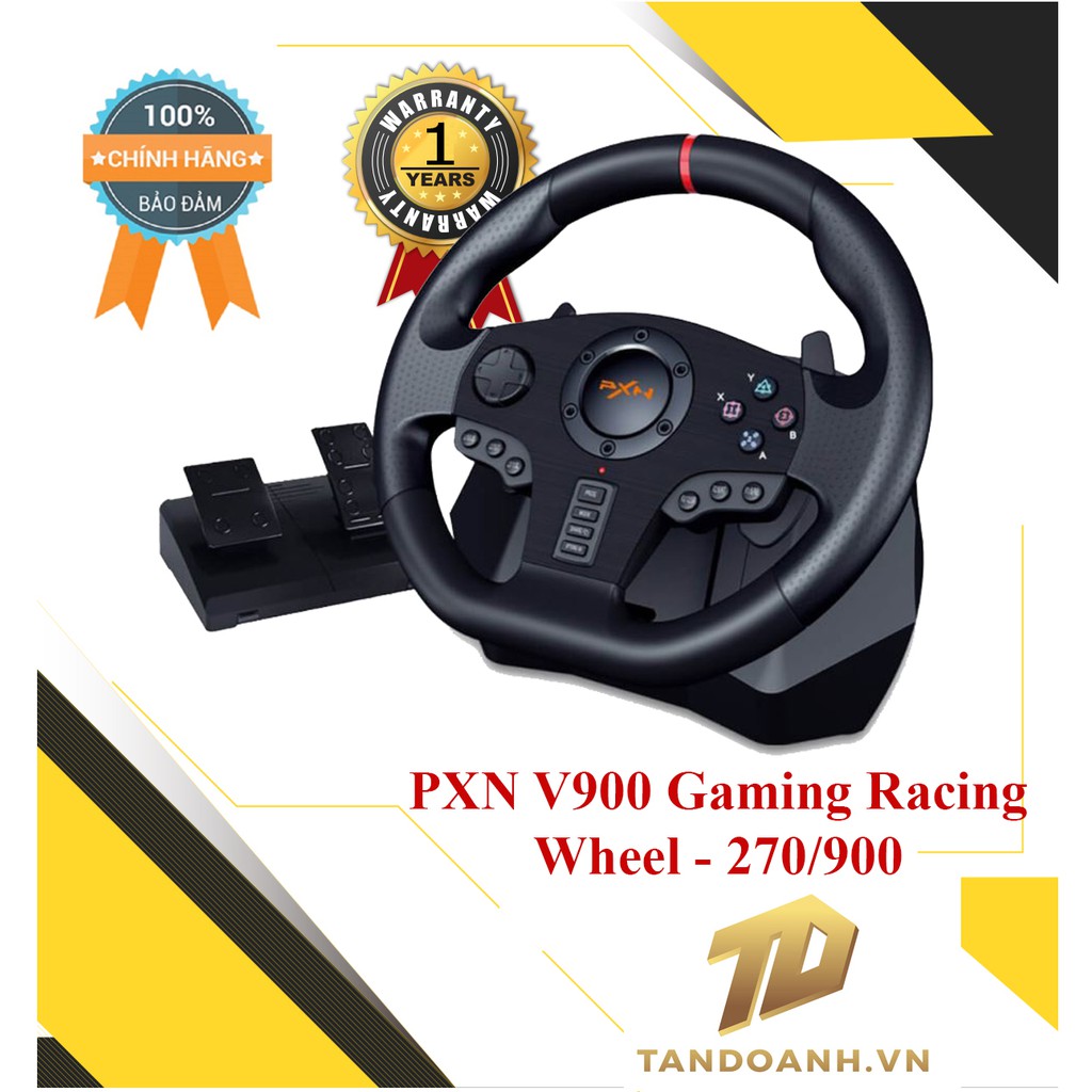 Vô lăng chơi game PXN V900 Gaming Racing Wheel – 270/900 Độ – Số Tự Động – Có Rung