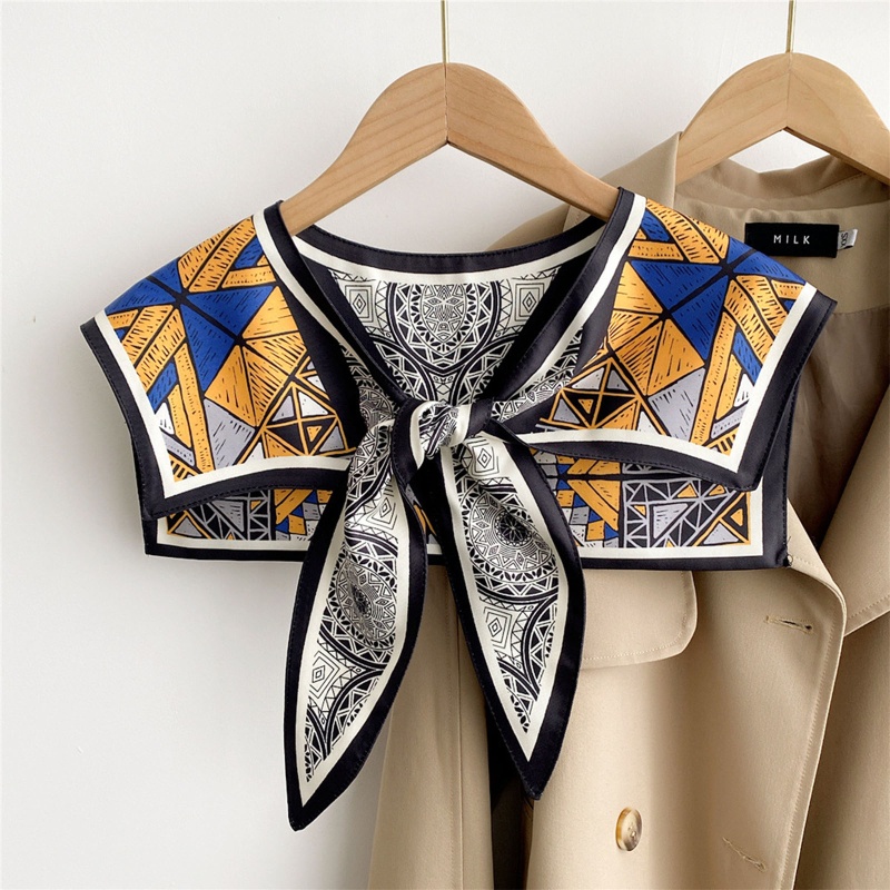 Khăn Choàng Lụa Nhiều Màu Sắc Phong Cách Vintage Thanh Lịch Có Thể Tháo Rời Cho Nữ