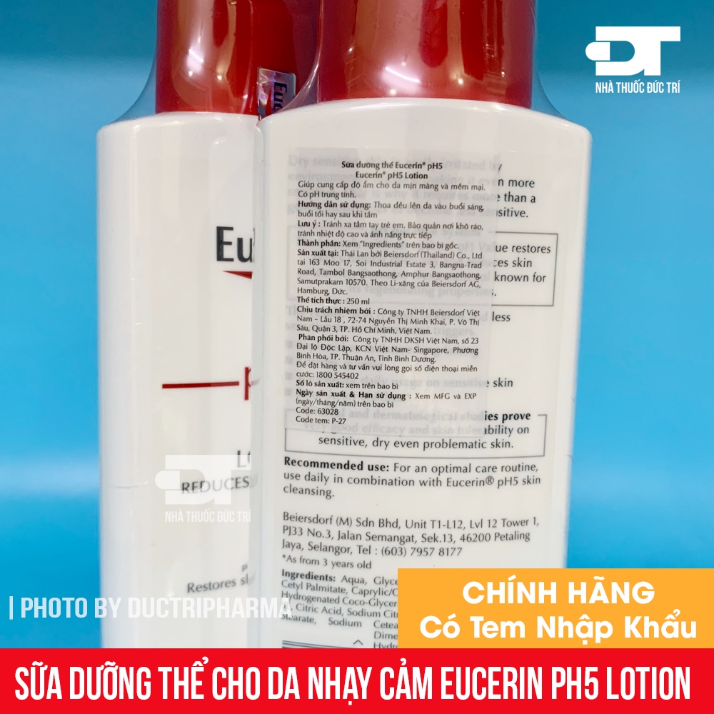 Eucerin Ph5 Lotion Sữa Dưỡng Thể Dành Cho Da Nhạy Cảm 250ml