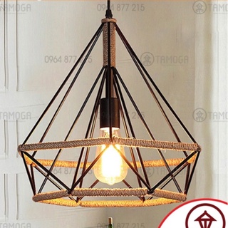 Đèn thả kim cương quấn, cuộn dây thừng DT 6528 cỡ 250mm- cỡ 380mm LH Shop