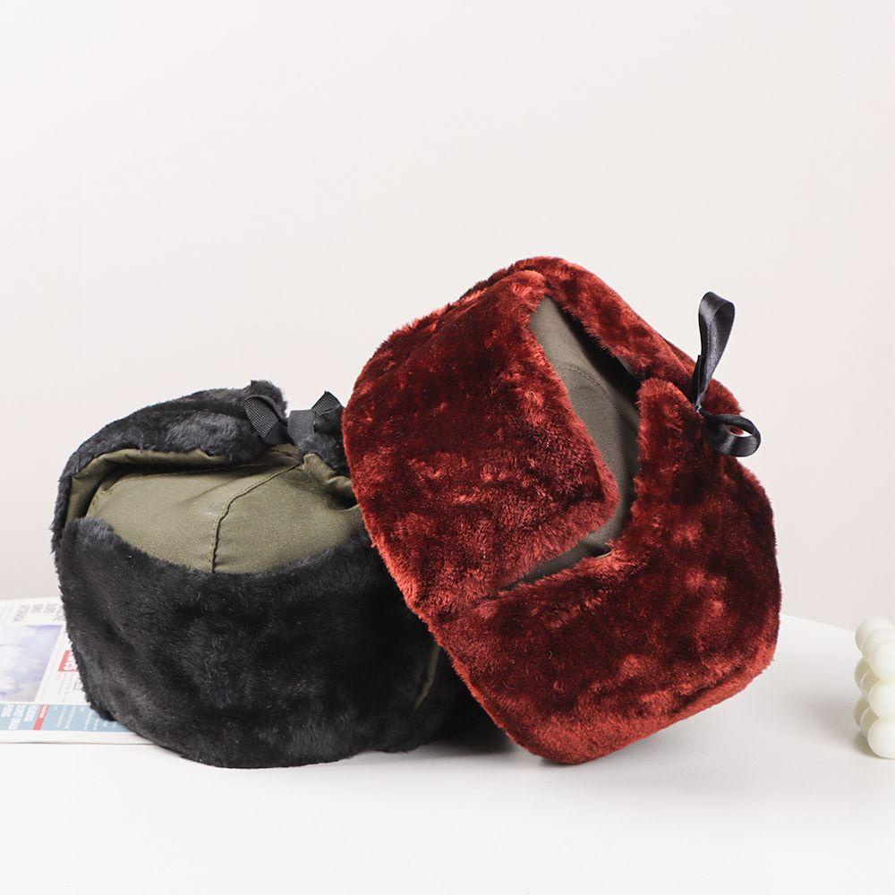 Mũ Trùm Đầu Phối Lông Dày Dặn Phong Cách Nga Ushanka Cho Nữ