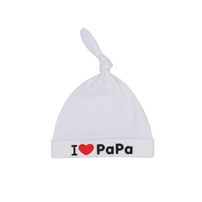 Mũ Sơ Sinh Cotton Mềm In Chữ I Love Mama Papa