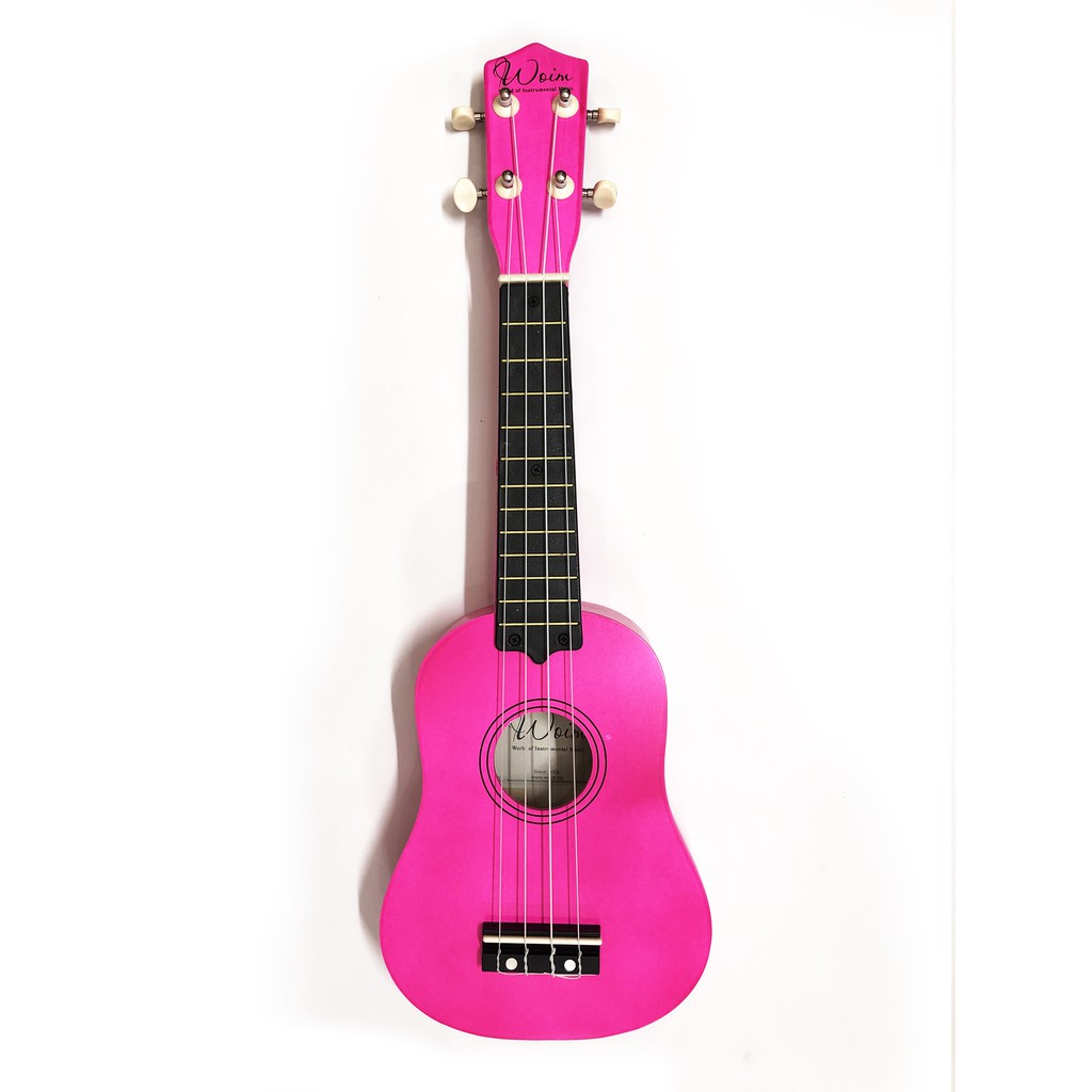 [GIAO NHANH 2H] Đàn Ukulele Gỗ Hồng Neon WOIM Soprano Size 21inch 53cm (Mua 1 Tặng 5)