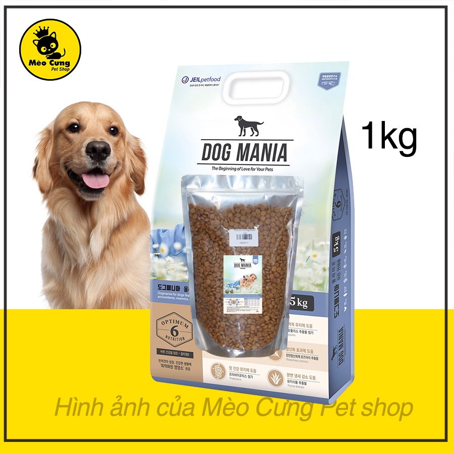 Thức ăn cho chó Dog Mania mọi lứa tuổi 1kg (HÀN QUỐC) ( Thức Ăn Khô,Thức Ăn Hạt, Cám Chó)