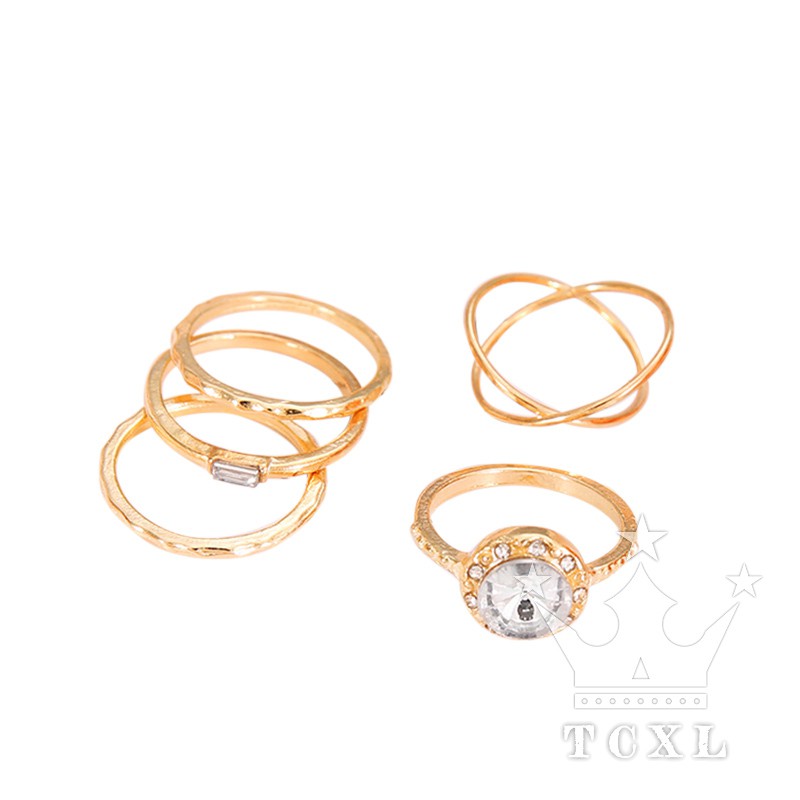 5 chiếc nhẫn đính zircon phong cách retro cổ điển dành cho nữ