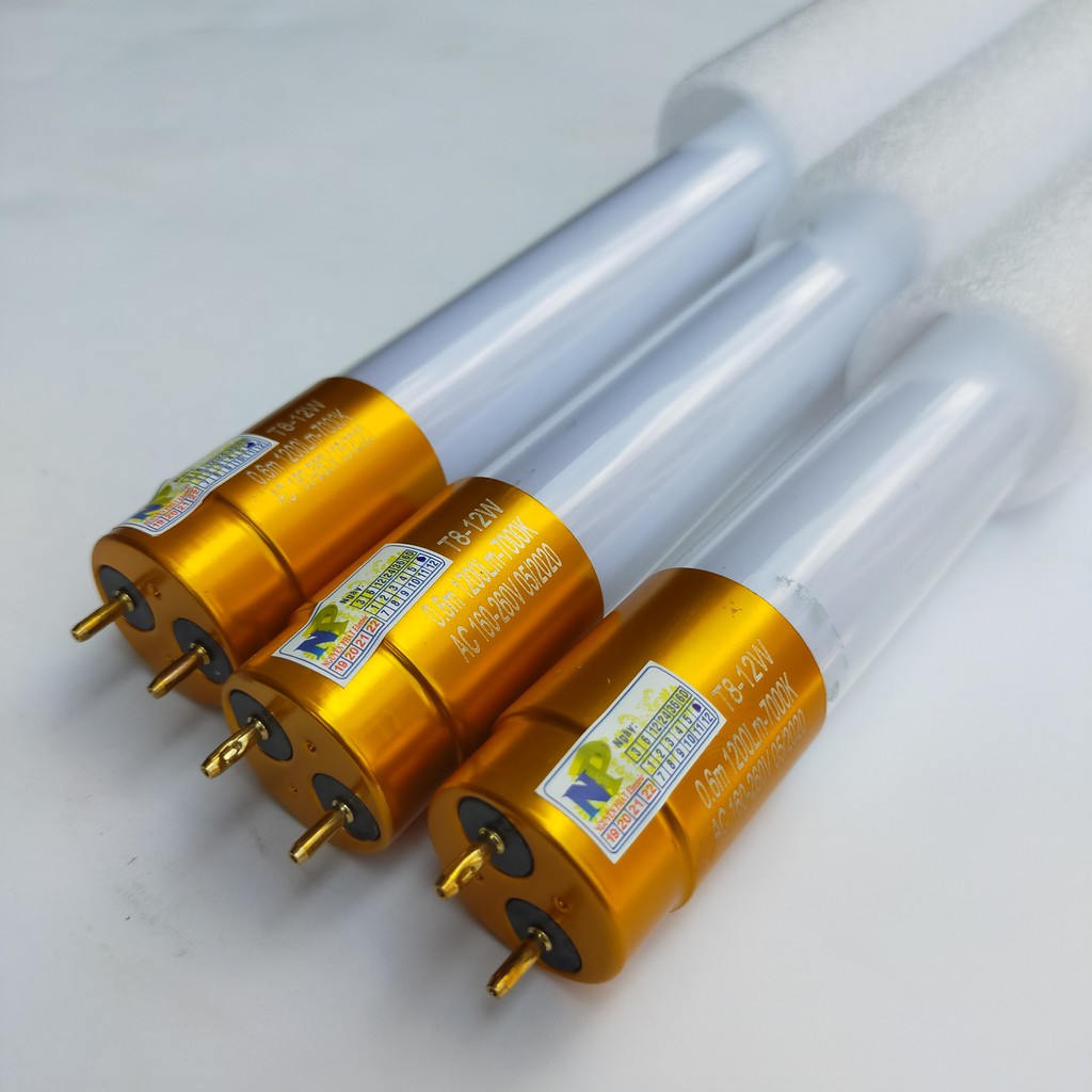 Bộ Bóng Tuýp LED T8 0.6m 12w Siêu Sáng Bóng Đầu Nhôm Tản Nhiệt Rất Tốt