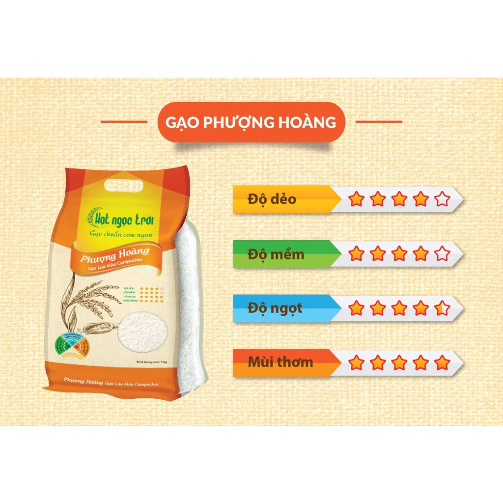 Gạo Hạt Ngọc Trời Phượng Hoàng túi 5kg