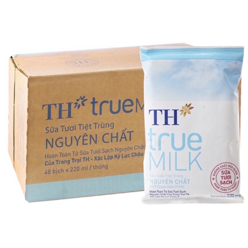 Sữa tươi có đường TH true MILK thùng 48 bịch