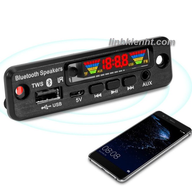 Mạch giải mã DC5V Bluetooth 5.0 Bộ giải mã không mất dữ liệu MP3 APE Hiển thị màn hình màu Đài FM