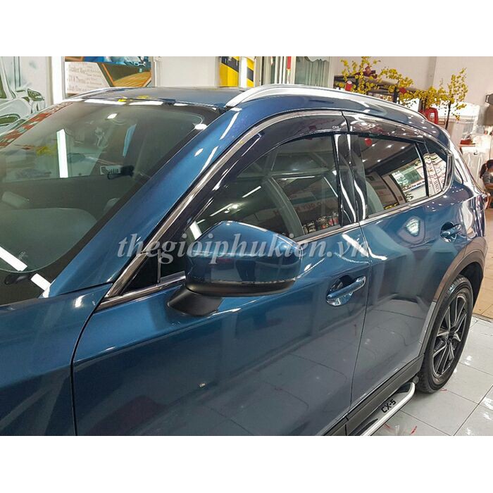 Bộ vè che mưa Mazda CX-5, CX5 2018 2019 2020 2021 viền INOX cao cấp - 8 chi tiết hàng cao cấp