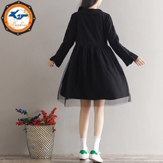 ĐẦM BABYDOLL ĐEN PHỐI LƯỚI