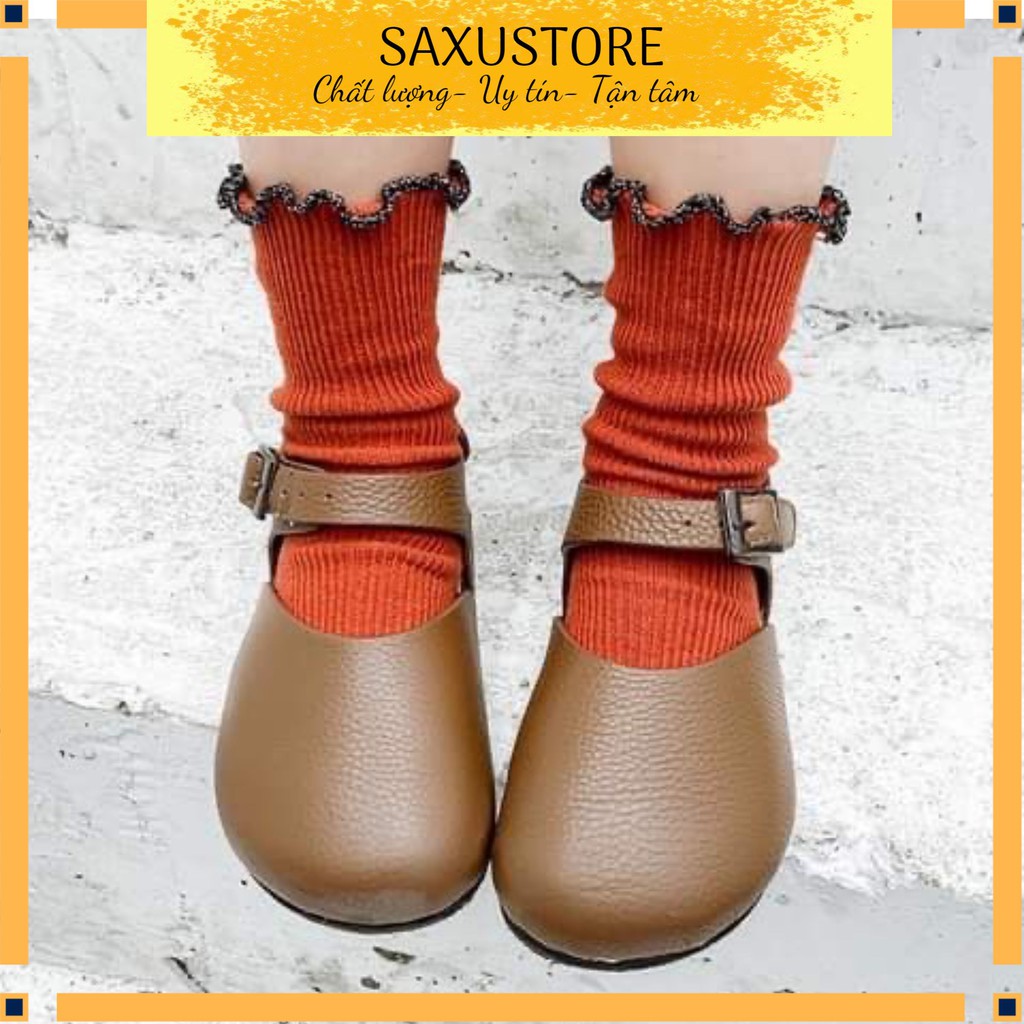 Set 4 đôi Tất bé gái ngắn cổ bèo nhún nhiều màu - vớ cho bé gái vintage 100% len cotton siêu mịn