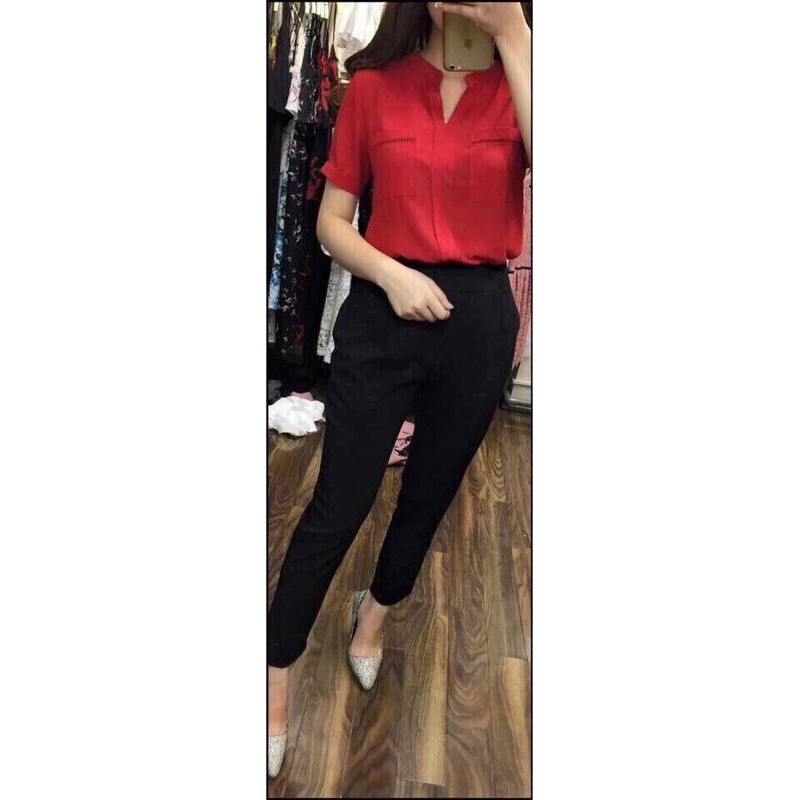 set áo sơ mi cổ chữ V và quần baggy | BigBuy360 - bigbuy360.vn