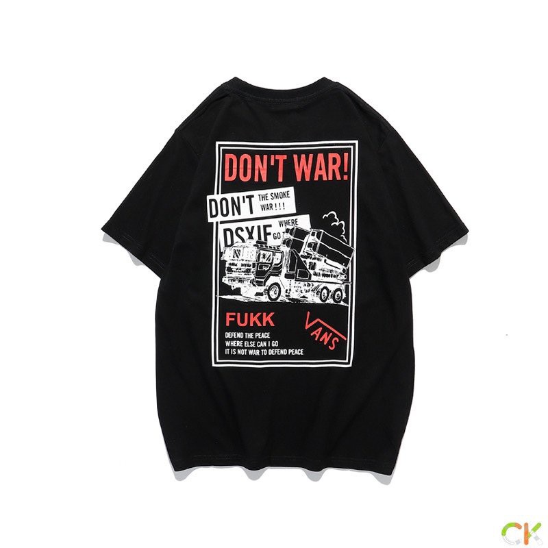 Vans comic graffiti don't war t-shirt cho nam thời trang cotton áo sơ mi chất lượng cao mùa hè hàn quốc hàng đầu tees giản dị áo thun tay ngắn
