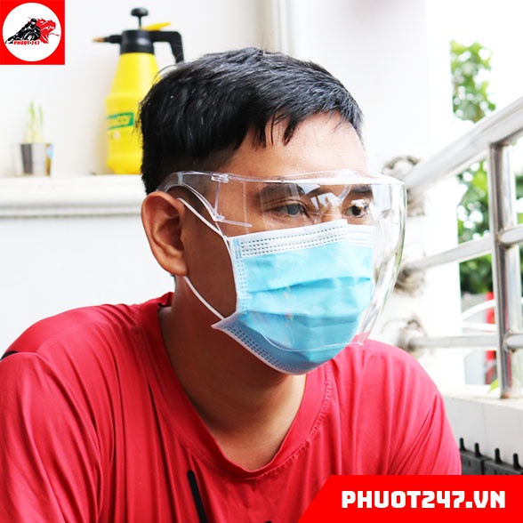 Kính bảo hộ Face Shield Asia MEDIC phòng chống dịch,giọt bắn, chống mưa bụi khi đi xe máy