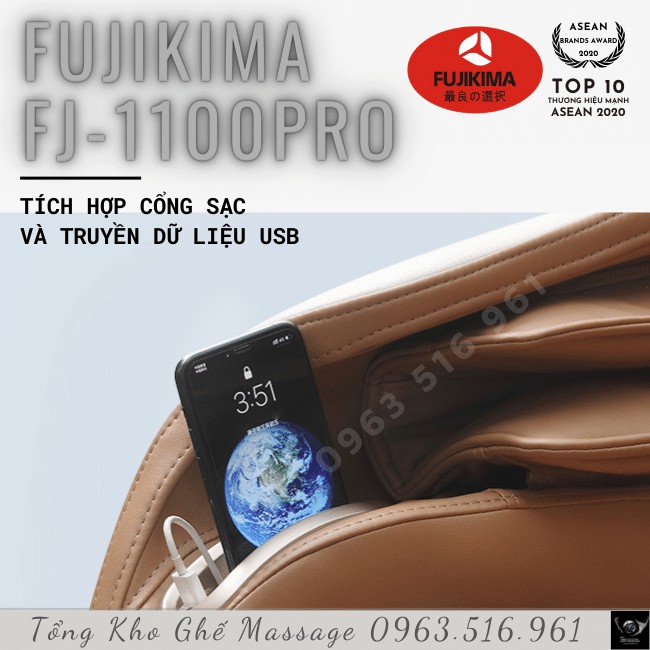 [Công nghệ 5D] Ghế Massage Smart FUJIKIMA FJ-1100PRO - Ghế Massage toàn thân từ cổ đến chân thư giãn, trị liệu cơ thể