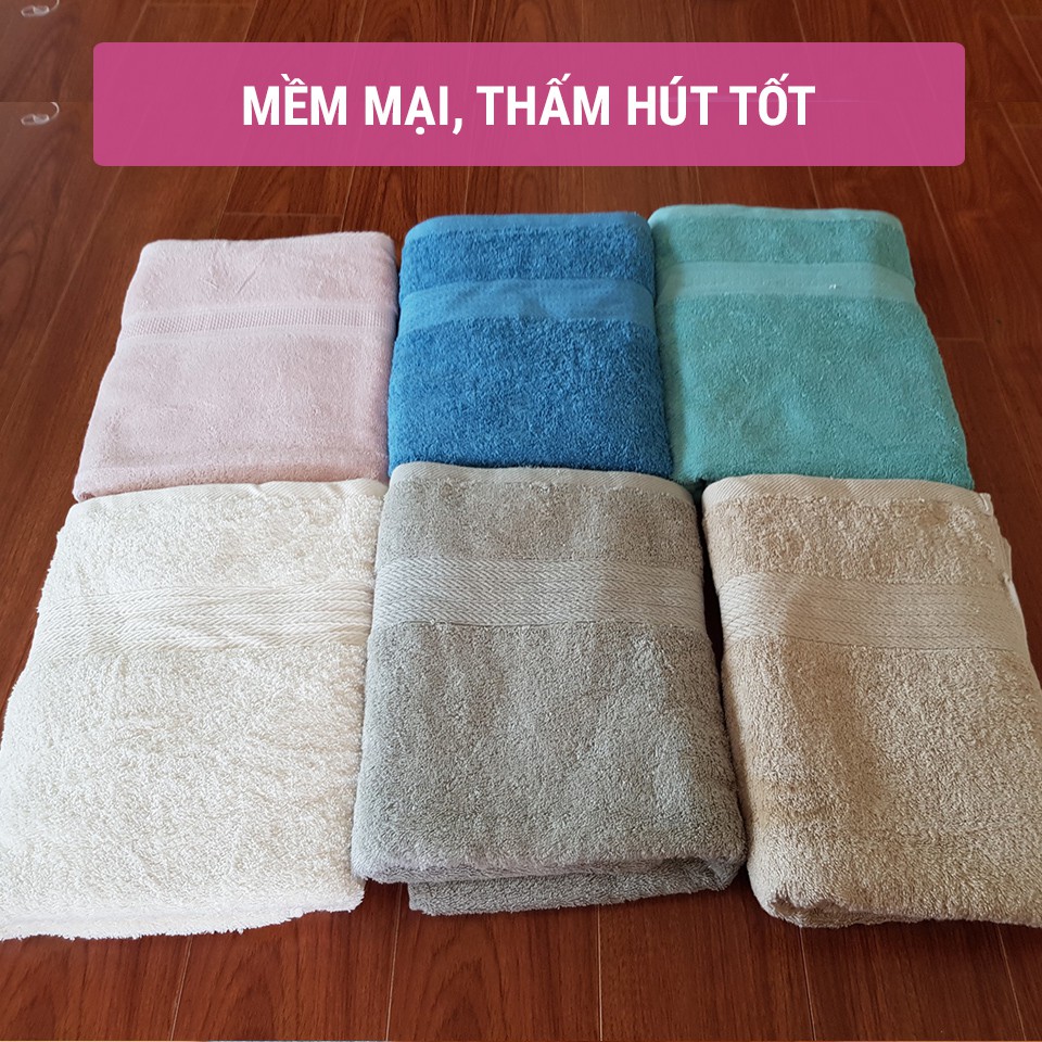 Khăn Tắm Cao Cấp - Hàng Việt Nam Xuất Vào Siêu Thị, 100% Cotton, Mềm Mại, Thấm Hút Cực Tốt