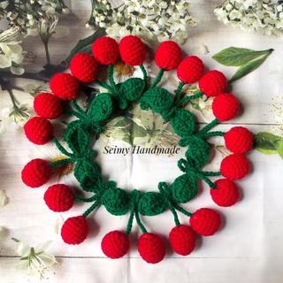 Móc khoá cherry bằng len