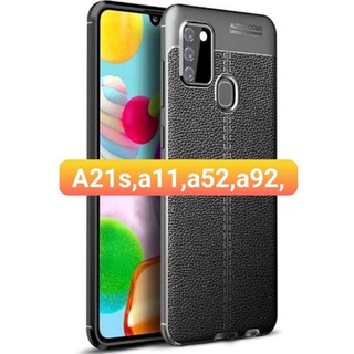 Ốp lưng silicon dẻo giả da Auto Focus cao cấp dành cho Samsung Galaxy A21S
