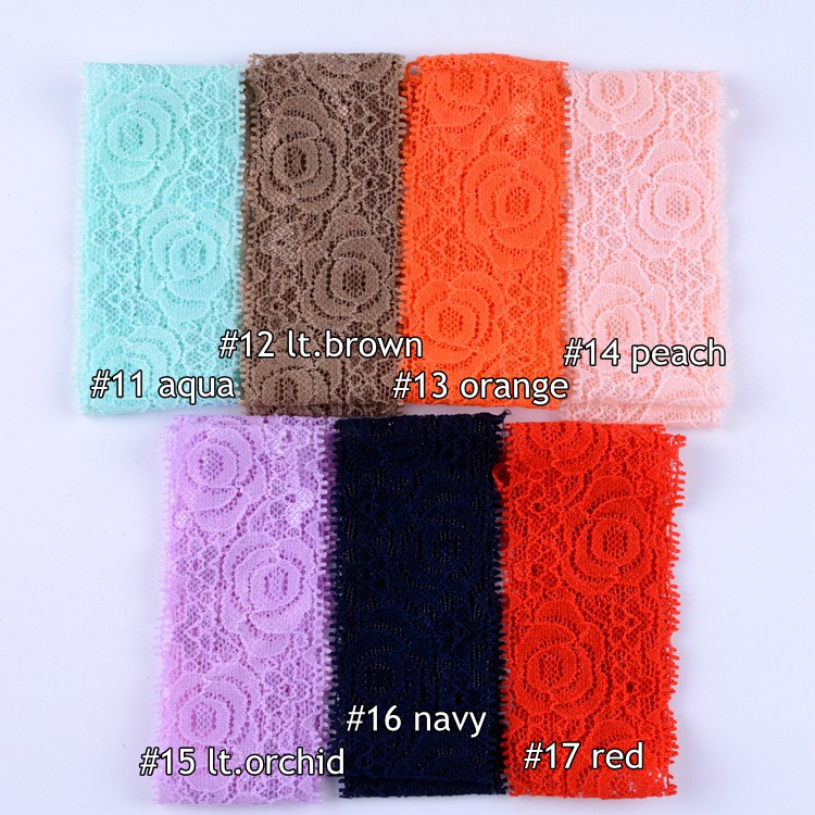 Băng đô ren co giãn 4cm nhiều màu phụ kiện bờm tóc #FD005
