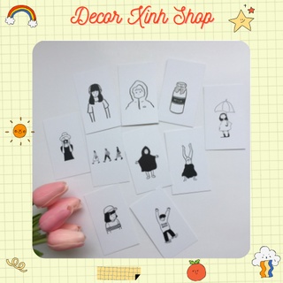 10 tấm postcard thẻ ảnh trắng đen kích thước 9*4,5cm nhiều biểu tượng dùng để trang trí, decor