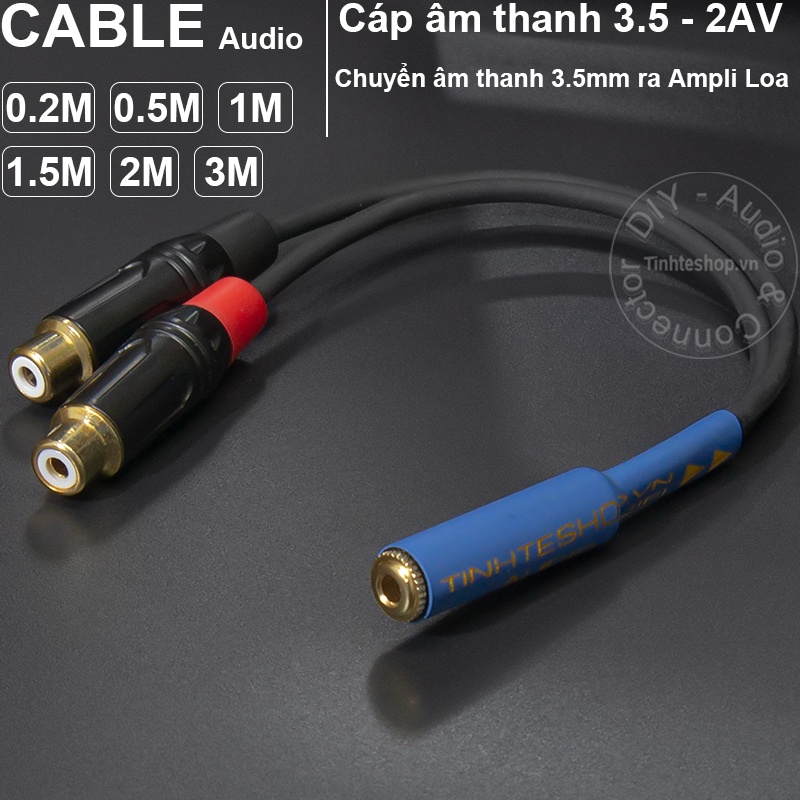 Dây 3.5 ra AV DIY dài 0.2 mét đến 3 mét Soundking OFC 4N - 3.5mm female to 2 RCA female