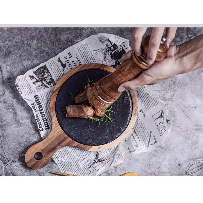 Set gỗ đá tự nhiên chuyên dụng cho đồ âu - cake - pizza- steak