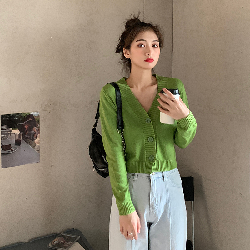 Áo Khoác Len Cổ Chữ V Phong Cách Hàn Quốc 3d