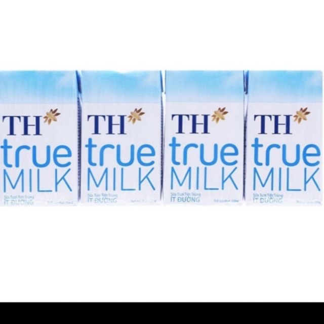 Sữa TH True Milk Ít Đường - 110mlx 4 hộp