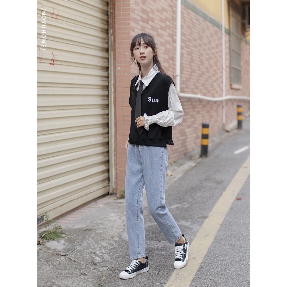 Quần jean bò nữ Phom baggy, jeans ống suông đứng TX-02 style hàn quốc 2021 | WebRaoVat - webraovat.net.vn