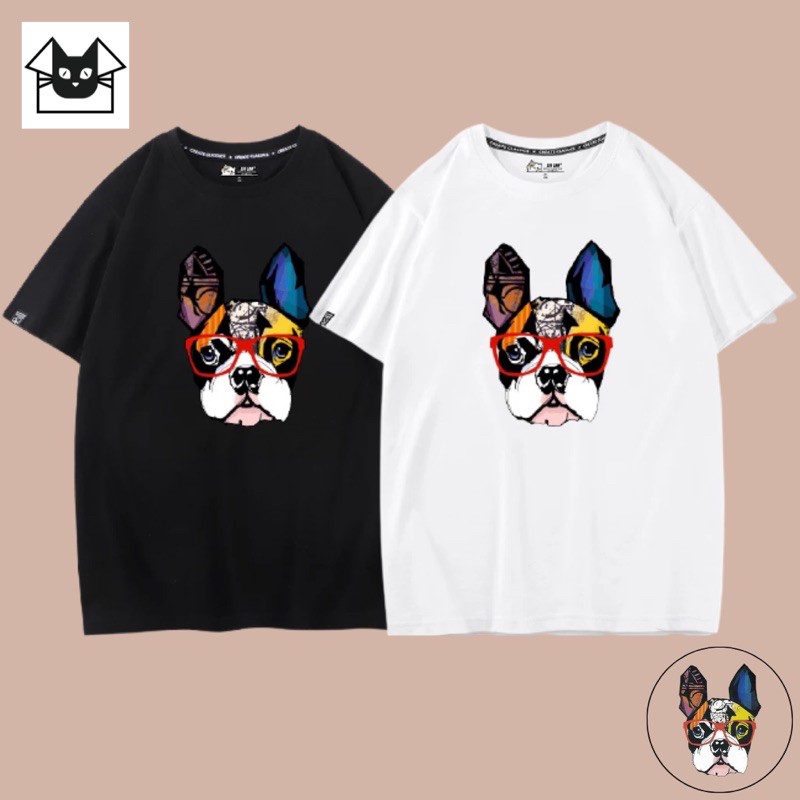 [Free Ship] Áo thun Nam Nữ in hình BullDog Siêu Xinh