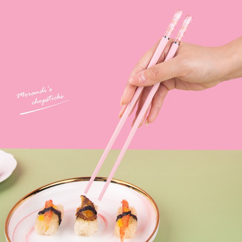 Mới Đôi Đũa Chống Trượt Họa Tiết Hoa Anh Đào Dễ Thương