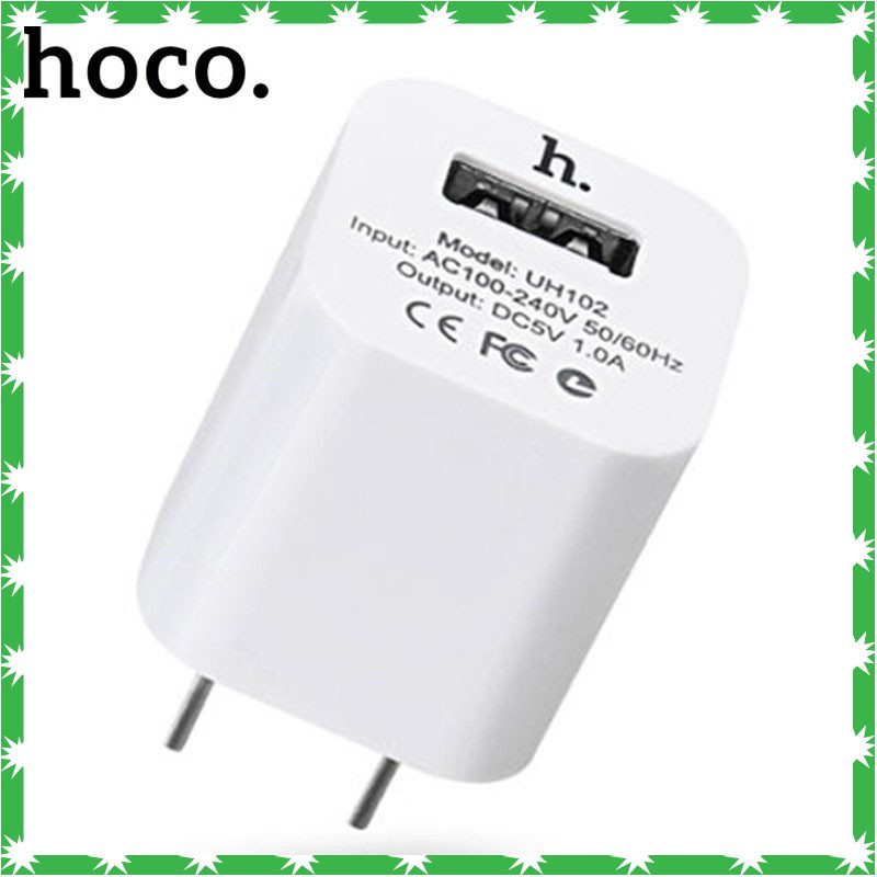 Củ Sạc iphone, Cốc Sạc HOCO UH102 Chính Hãng Cao Cấp - Hỗ trợ sạc nhanh - Sạc iPhone Android 5V/1A