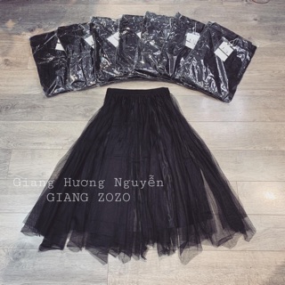 Chân váy ren dài 2 lớp
