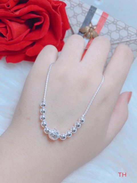 Dây chuyền bạc mặt bi cho bé siêu xinh