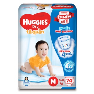 Combo 2 Tã quần Huggies Dry Super Jumbo M74/L68/XL62/XXL56