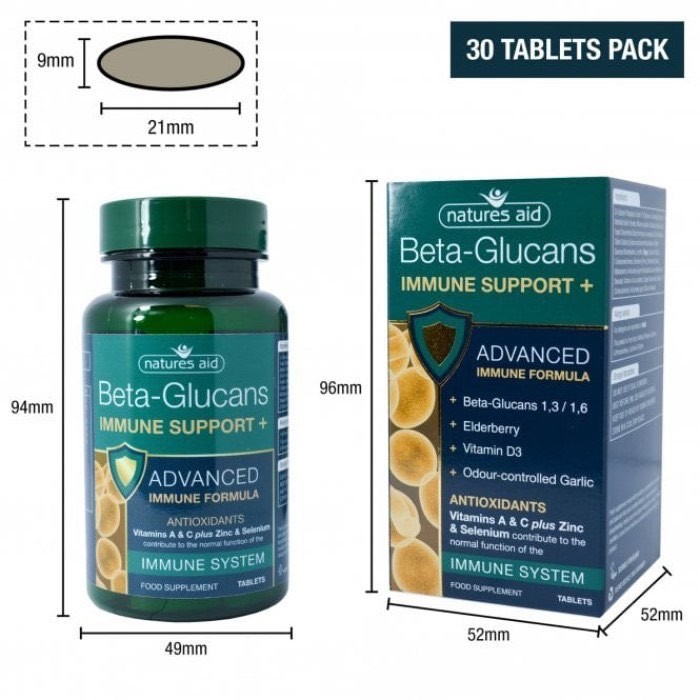 Natures Aid Beta Glucans Immune Support + tăng cường sức đề kháng và miễn dịch cho cơ thể, hộp 30 viên – Health Pharmacy